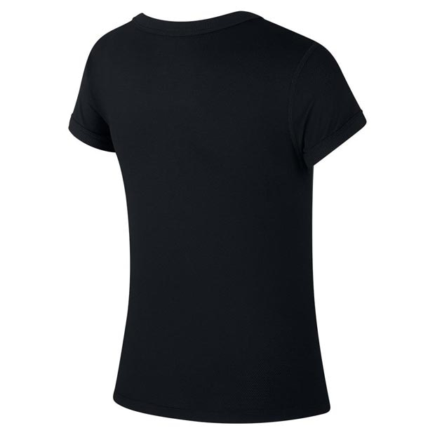 [나이키 여자 쥬니어 코트 드라이 반팔 테니스 상의] NIKE Girls` Court Dry Short Sleeve Tennis Top - Black
