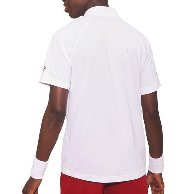 [라코스테 남성용 노박 조코비치 스피럴 그래픽 테니스 폴로] LACOSTE Men`s Novak Djokovic Spiral Graphic Tennis Polo - White