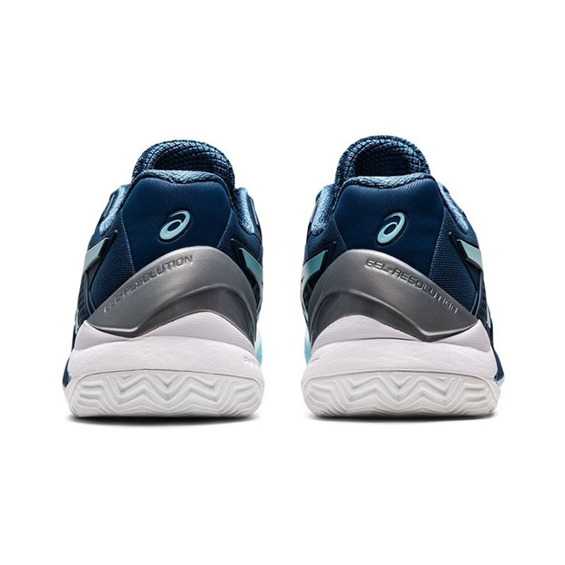 [아식스 여성용 젤-레졸루션 8 클레이용 테니스화] ASICS Women`s GEL-Resolution 8 Clay Tennis Shoes - Light Indigo and Clear Blue