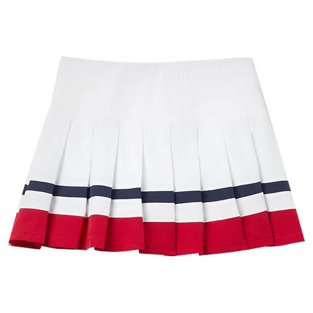 [휠라 여성용 헤리티지 에센셜 플리티드 테니스 스커트] FILA Women`s Heritage Essentials 13.5 Inch Pleated Tennis Skirt - White