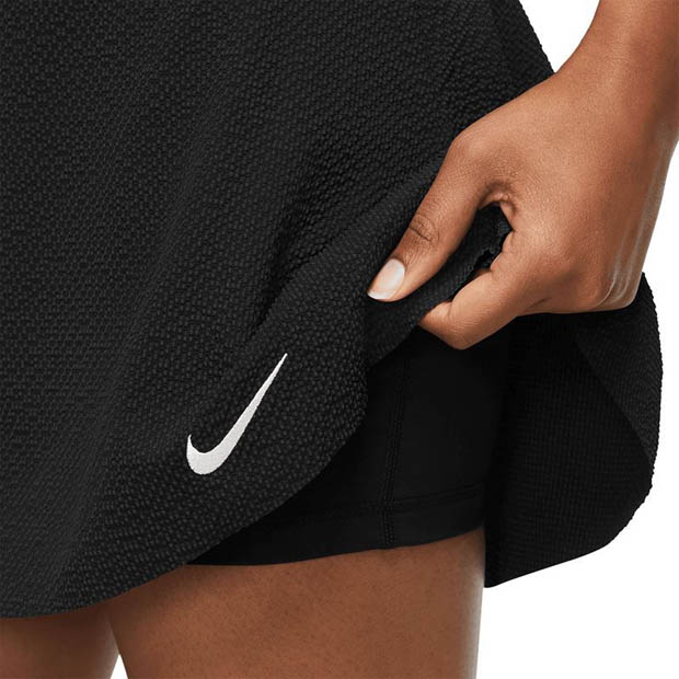 [나이키 여성용 드라이-핏 클럽 텍스쳐 테니스 스커트] NIKE Women`s Dri-FIT Club Texture Tennis Skirt - Black