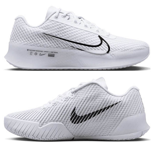 [나이키 여성용 에어 줌 베이퍼 11 테니스화] NIKE Women`s Air Zoom Vapor 11 Tennis Shoes - White and Black