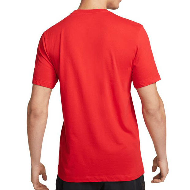 나이키 남성용 코트 드라이핏 테니스 티셔츠 - University Red