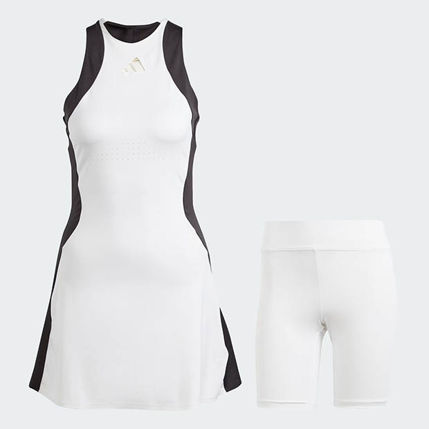 [아디다스 여성용 프리미엄 테니스 드레스] Adidas Women&#039;s Premium Tennis Dress - White and Black