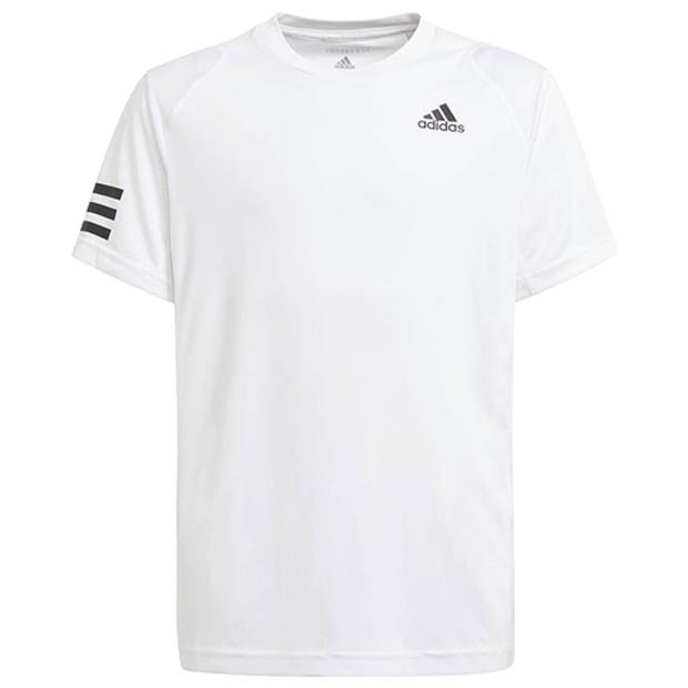 [아디다스 남자 클럽 삼선 테니스 티셔츠] adidas Boys` Club 3-Stripe Tennis Tee - White and Black