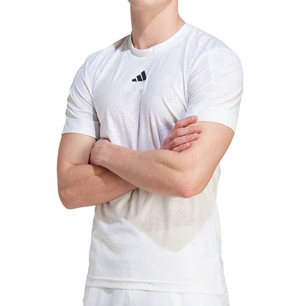 [아디다스 남성용 에어로레디 프리리프트 테니스 상의] adidas Men&#039;s AeroReady FreeLift Tennis Top - White