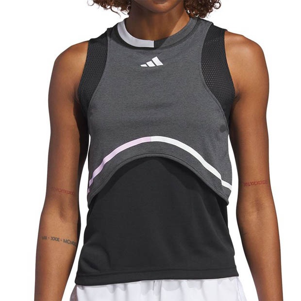 [아디다스 여성용 히트 레디 프로 매치 테니스 탱크] Adidas Women&#039;s Heat Ready Pro Match Tennis Tank - Black