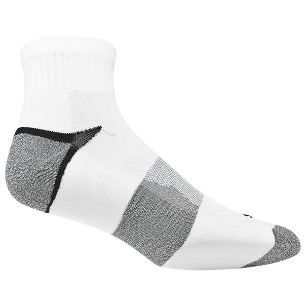[아식스 남성용 퀵 라이트 쿠션 쿼터 양말 3팩]Asics Men&#039;s Quick Lyte Cushion Quarter Socks 3 Pack - White
