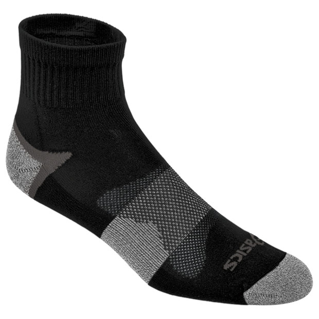 [아식스 남성용 퀵 라이트 쿠션 쿼터 양말 3팩]Asics Men&#039;s Quick Lyte Cushion Quarter Socks 3 Pack - Black