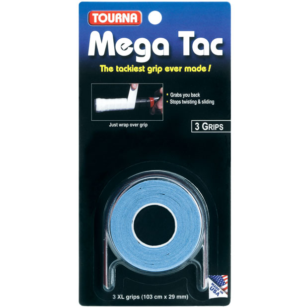 [투나 메가택 오버그립 3개 팩 블루] Tourna Mega Tac Overgrip 3 Pack Blue