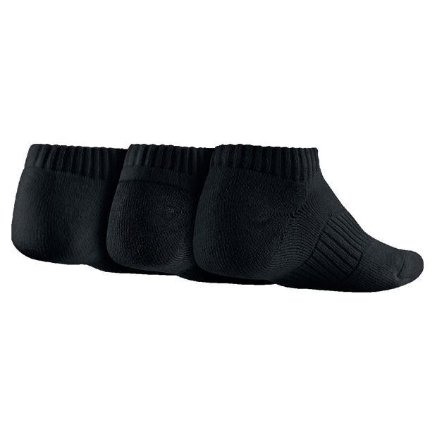 [나이키 쥬니어용 코튼 쿠션 노쇼 양말]Nike Junior Cotton Cushion No Show Socks 3 Pack - Black w/White