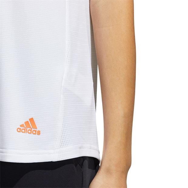 [아디다스 여성용 Heat Ready 컬러 블락 테니스 상의] Adidas Women`s Heat Ready Color Block Tennis Top - White
