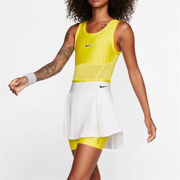 [나이키 여성용 코트 테니스 바디수트] NIKE Women`s Court Tennis Bodysuit - Opti Yellow