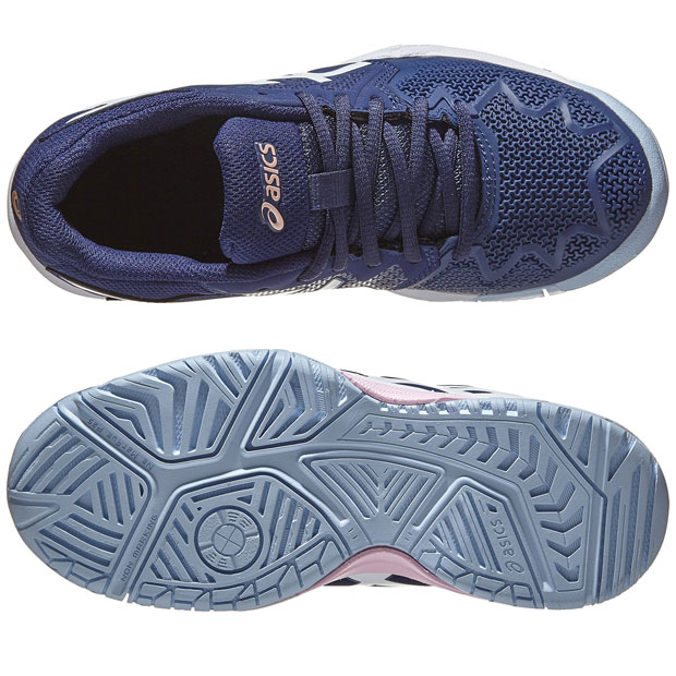 [아식스 쥬니어 젤 레졸루션 8 GS 테니스 신발] Asics Juniors` GEL-Resolution 8 GS Tennis Shoes - Peacoat and Cotton Candy