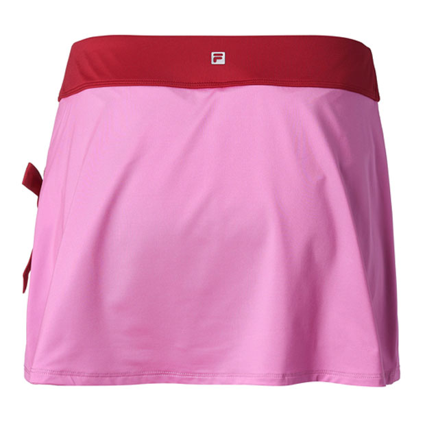 [휠라 여성용 30 Love 사이드 타이 13.5인치 테니스 스커트] FILA Women`s 30 Love Side Tie 13.5 Inch Tennis Skirt - Cyclamen w/ Crimson
