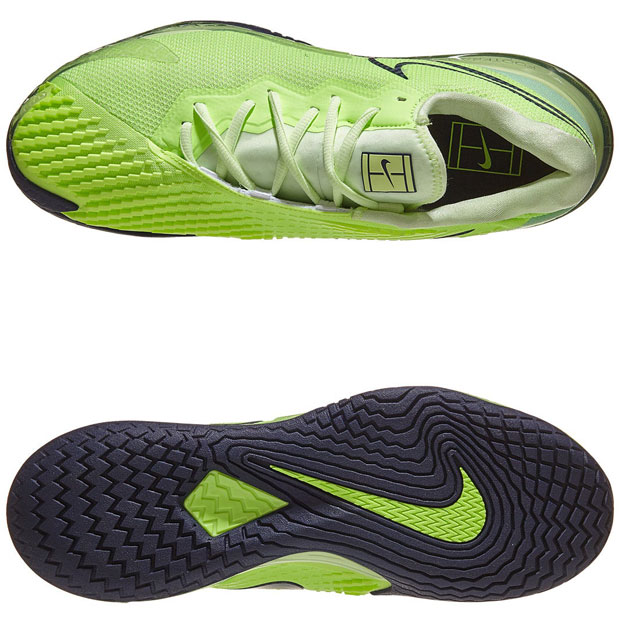 [나이키 남성용 에어 줌 베이퍼 케이지 4 테니스화] NIKE Men`s Air Zoom Vapor Cage 4 Tennis Shoes - Ghost Green and Barely Volt