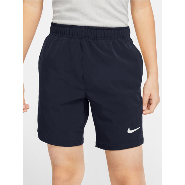 [나이키 남자 쥬니어 코트 플렉스 에이스 테니스 반바지] Nike Boy&#039;s Court Flex Ace Tennis Short - Obsidian w/ White