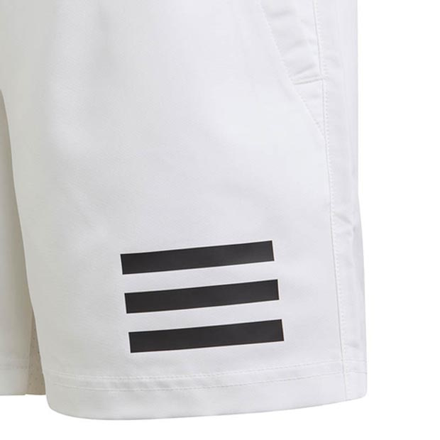 [아디다스 남자 쥬니어 클럽 삼선 5인치 테니스 반바지] adidas Boys` Club 3-Stripe 5 Inch Tennis Short - White and Black