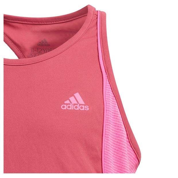 [아디다스 여자 쥬니어 팝업 테니스 탱크] adidas Girls` Pop Up Tennis Tank - Wild Pink and Screaming Pink