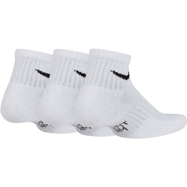 [나이키 쥬니어용 에브리데이쿼터 양말] Nike Junior Everyday Quarter Socks 3 Pack - White w/Black