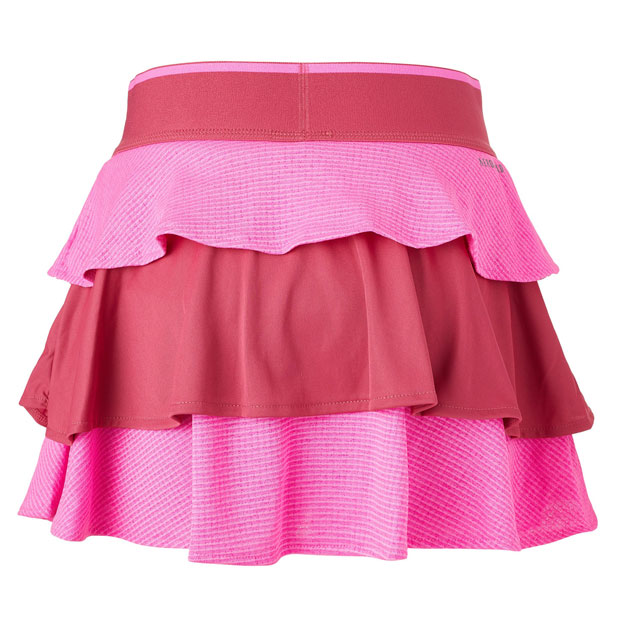 [아디다스 여자 쥬니어 팝업 테니스 스커트] adidas Girls` Pop Up Tennis Skirt - Screaming Pink and Wild Pink