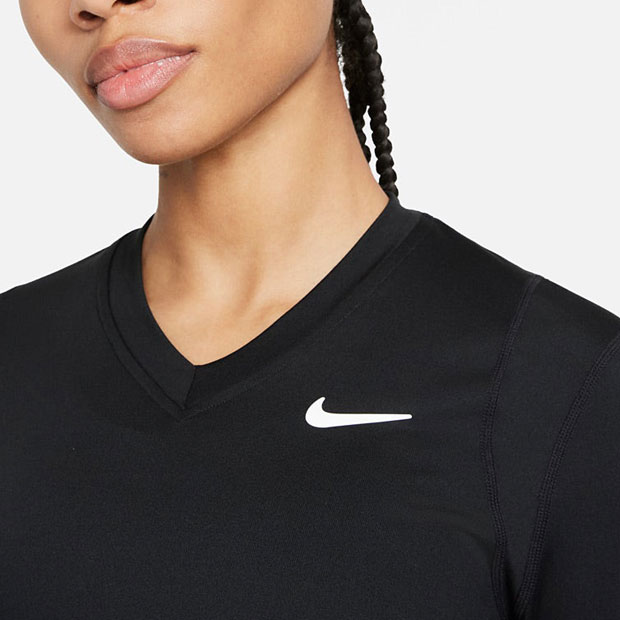 나이키 여성용 코트 드라이핏 UV 빅토리 8부 소매 테니스 티셔츠