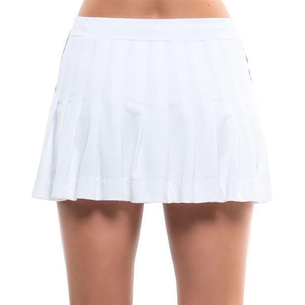 [럭키인러브 여성용 Kinetic Energy 롱 테크노 플리티드 테니스 스커트] LUCKY IN LOVE Women`s Kinetic Energy Long Techno Pleated Tennis Skirt - White