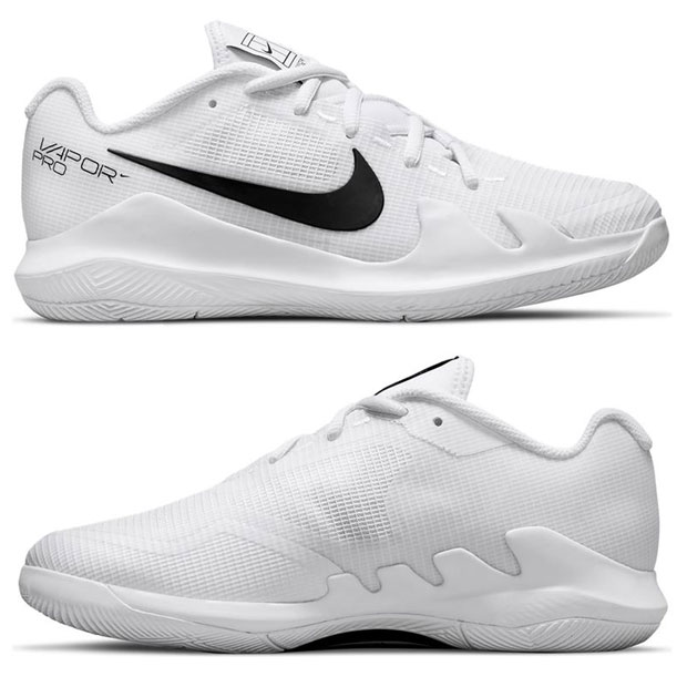 [나이키 쥬니어용 베이퍼 프로 테니스화] NIKE Juniors` Vapor Pro Tennis Shoes - White and Black