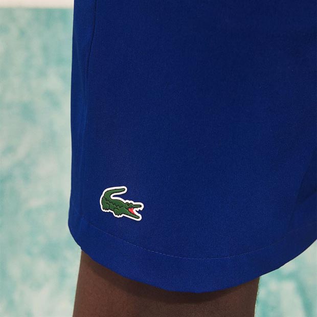 [라코스테 남성용 노박 옴브레 허리밴드 테니스 반바지] LACOSTE Men`s Novak Djokovic Ombre Waistband Tennis Short - Cosmic Blue
