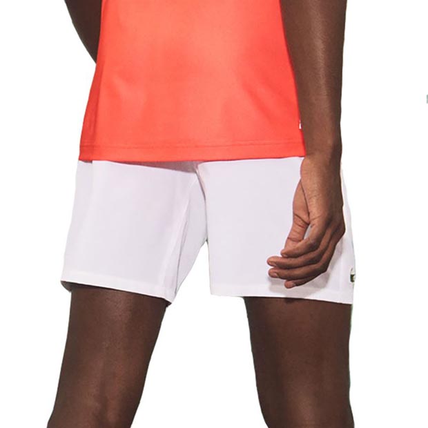 [라코스테 남성용 노박 옴브레 허리밴드 테니스 반바지] LACOSTE Men`s Novak Djokovic Ombre Waistband Tennis Short - White