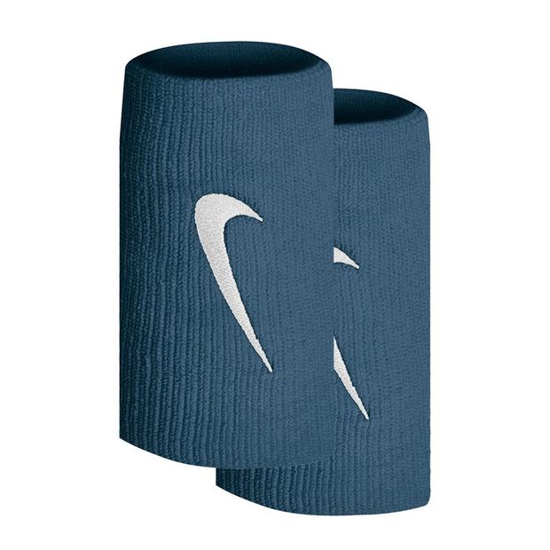[나이키 프리미어 더블와이드 테니스 손목밴드] Nike Premier Doublewide Tennis Wristbands - Rift Blue/White