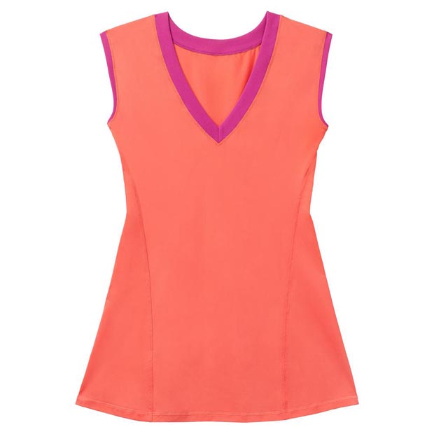 [휠라 여성용 Baseline 테니스 드레스] FILA Women`s Baseline Tennis Dress - Hot Coral