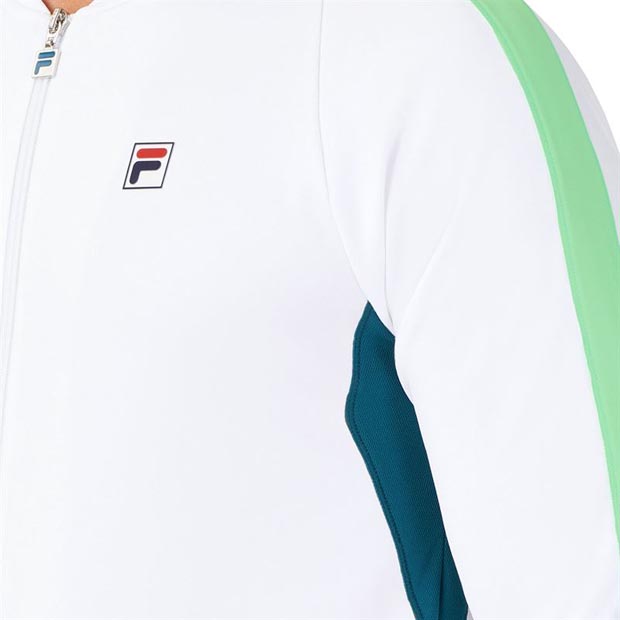[휠라 남성용 Baseline 테니스 트랙 자켓] FILA Men`s Baseline Tennis Track Jacket - White