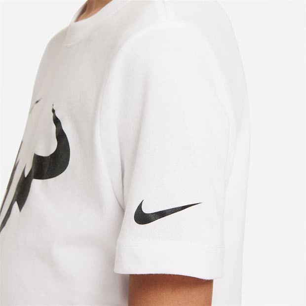 [나이키 남자 쥬니어 라파 코트 드라이핏 시즈널 테니스 티셔츠] NIKE Boy&#039;s Rafa Court Dri-FIT Seasonal Tennis T-Shirt - White