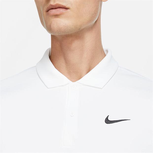 [나이키 남성용 코트 드라이핏 솔리드 테니스 폴로] NIKE Men`s Court Dri-FIT Solid Tennis Polo - White