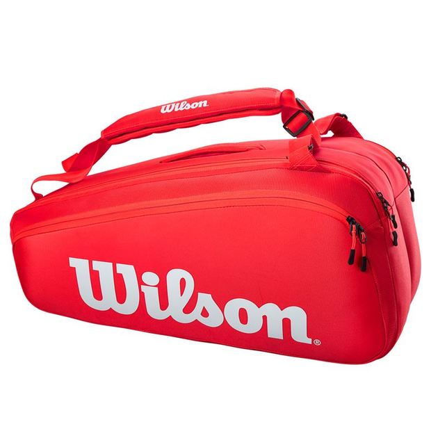 [윌슨 슈퍼투어 9 팩 테니스가방]WILSON Super Tour 9 Pack Tennis Bag - Red
