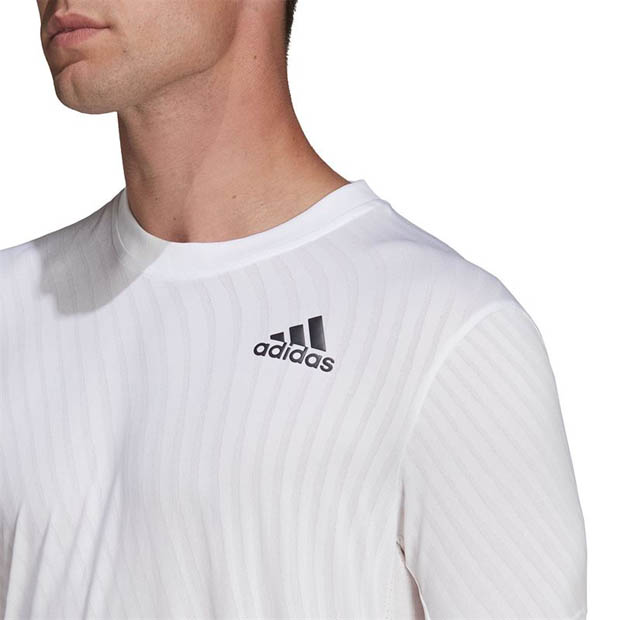 [아디다스 남성용 프리리프트 테니스 상의] adidas Men`s Freelift Tennis Top - White