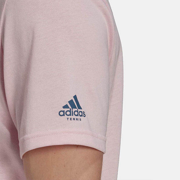 [아디다스 남성용 카테고리 그래픽 네트 테니스 티셔츠] adidas Men`s Category Graphic Net Tennis T-Shirt - Clear Pink