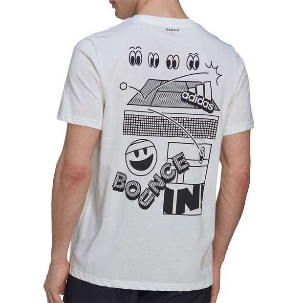 아디다스 남성용 바운스 그래픽 테니스 티셔츠