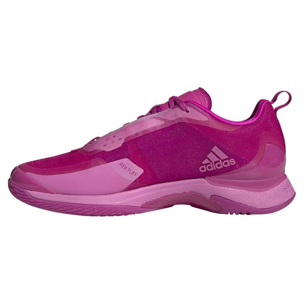 [아디다스 여성용 아바코트 테니스화] adidas Women&#039;s Avacourt Parley Tennis Shoes - Vivid Pink and Pulse Lilac