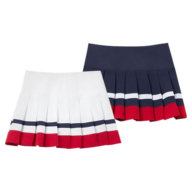 [휠라 여성용 헤리티지 에센셜 플리티드 테니스 스커트] FILA Women`s Heritage Essentials 13.5 Inch Pleated Tennis Skirt - White