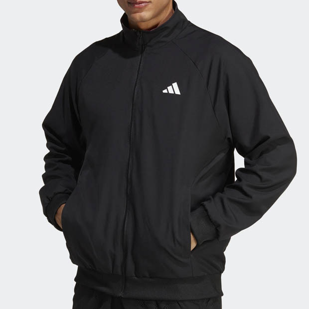 [아디다스 남성용 멜버른 리버서블 테니스 자켓] Adidas Men`s Melbourne Reversible Tennis Jacket - Black and Multicolor