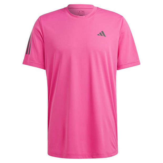 [아디다스 남성용 클럽 3선 테니스 티셔츠] adidas Men&#039;s  Club 3-Stripe Tennis Top - Lucid Fuchsia