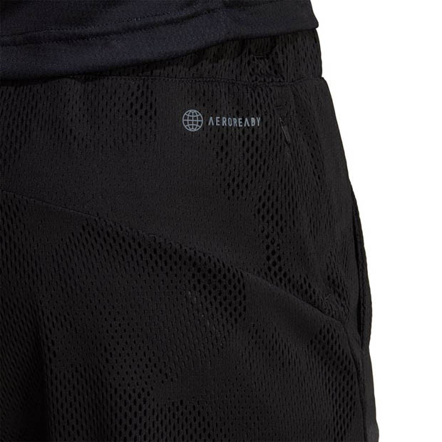 [아디다스 남성용 멜버른 2-in-1 7인치 테니스 반바지] Adidas Men&#039;s Melbourne 2-in-1 7 Inch Tennis Short - Black