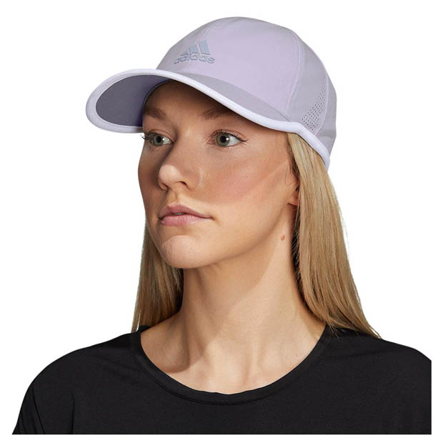 [아디다스 여성용 슈퍼라이트 2 테니스 모자] Adidas Women&#039;s SuperLite 2 Tennis Hat - Silver Dawn and Violet