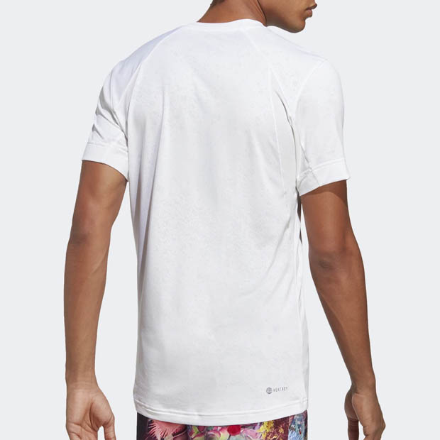 [아디다스 남성용 프리리프트 테니스 티셔츠] adidas Men&#039;s Freelift Tennis Top - White