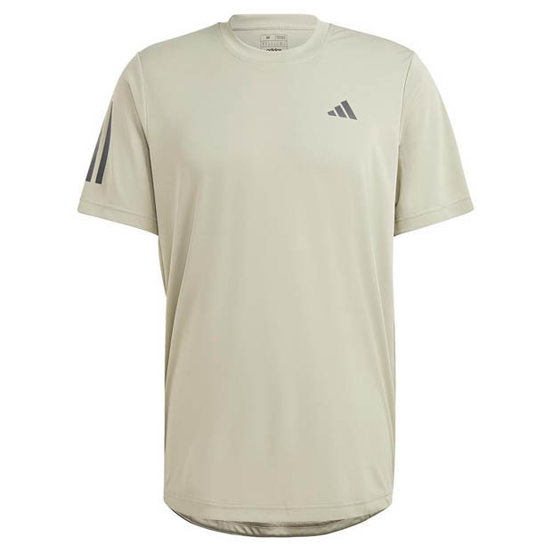 [아디다스 남성용 클럽 3선 테니스 티셔츠] adidas Men&#039;s  Club 3-Stripe Tennis Top - Silver Pebble