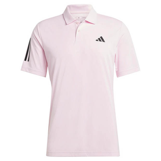 [아디다스 남성용 클럽 3선 테니스 폴로] adidas Men&#039;s Club 3-Stripe Tennis Polo - Clear Pink