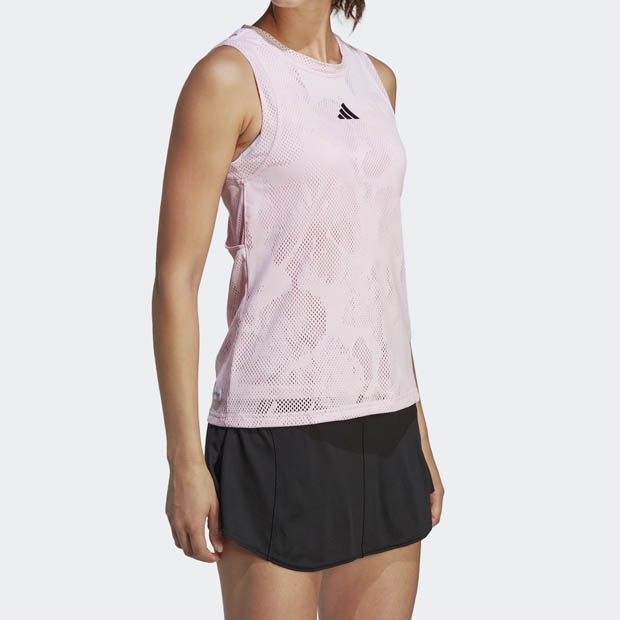 [아디다스 여성용 멜버른 매치 테니스 탱크] Adidas Women&#039;s Melbourne Match Tennis Tank - Clear Pink
