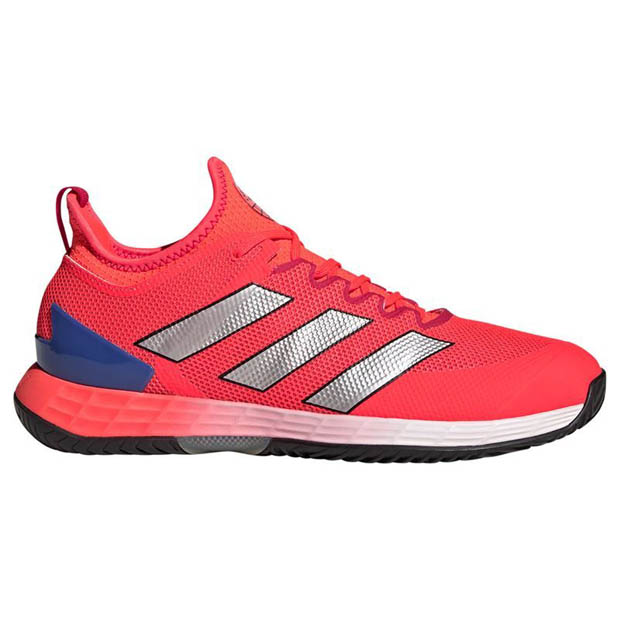[아디다스 남성용 아디제로 우버소닉 4 Lanzat 테니스화] Adidas Men`s adizero Ubersonic 4 Lanzat Tennis Shoes - Solar Red and Silver Metallic